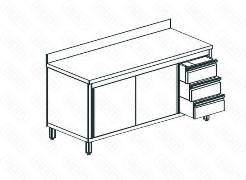 СТОЛ ПРОИЗВОДСТВЕННЫЙ ЗАКРЫТЫЙ APACH CHEF LINE LWC620SH2SDUDR