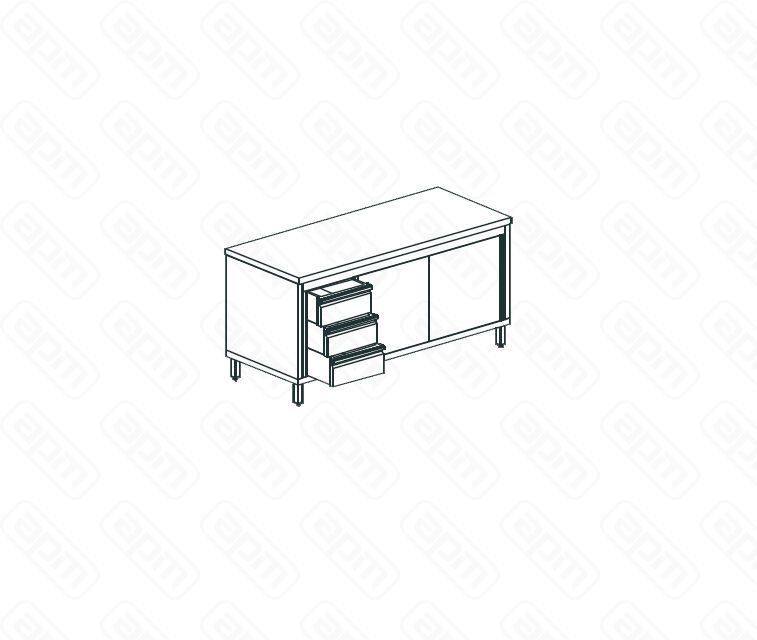 СТОЛ ПРОИЗВОДСТВЕННЫЙ ЗАКРЫТЫЙ APACH CHEF LINE LWC713SH2HDDL