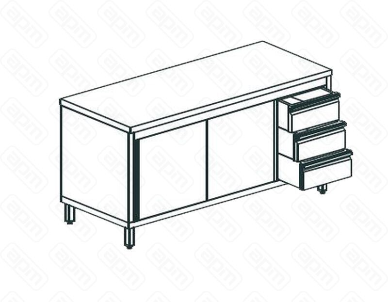 СТОЛ ПРОИЗВОДСТВЕННЫЙ ЗАКРЫТЫЙ APACH CHEF LINE LWC719SH2SDDR