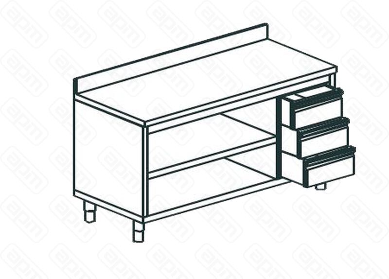 СТОЛ ПРОИЗВОДСТВЕННЫЙ ЗАКРЫТЫЙ С 3-Х СТОРОН APACH CHEF LINE LWC618SH2UDR