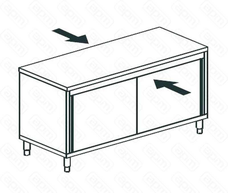 СТОЛ ПРОИЗВОДСТВЕННЫЙ ЗАКРЫТЫЙ СКВОЗНОЙ APACH CHEF LINE LWC717SH2SDPT