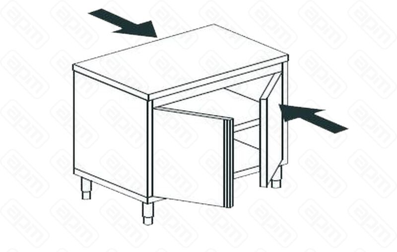 СТОЛ ПРОИЗВОДСТВЕННЫЙ ЗАКРЫТЫЙ СКВОЗНОЙ APACH CHEF LINE LWC79SH2HDPT